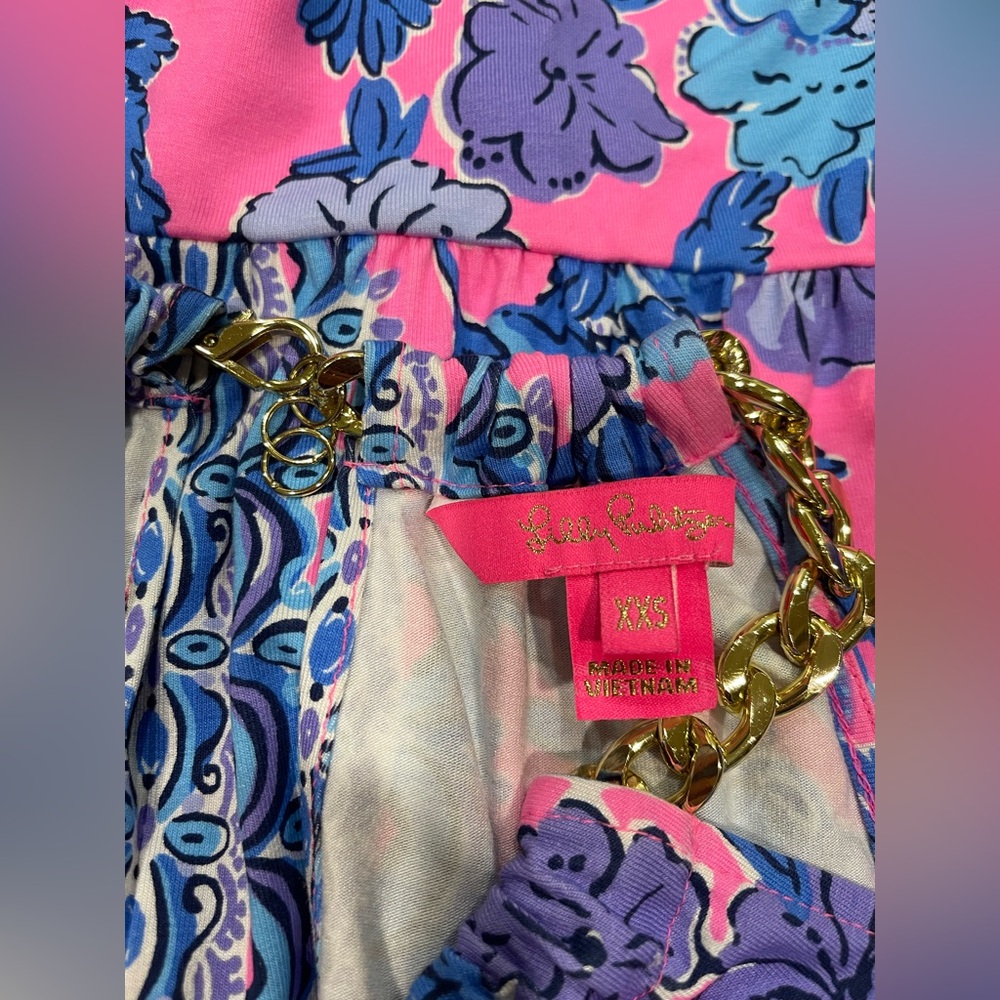 Lilly Pulitzer Bowen Halter Top in Soleil Pink Palm Paradise Print Size XXS NWOT - Picture 7 of 8